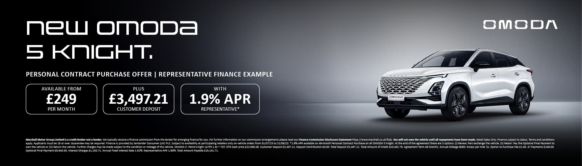 OMODA 5 Knight Personal Contract Purchase Offer