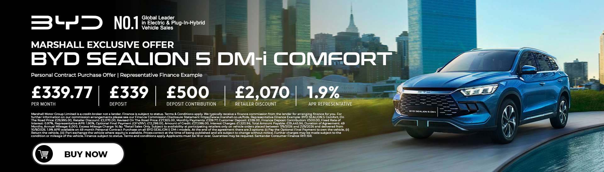 BYD SEALION 5 DM-i Personal Contract Purchase Exclusive Offer