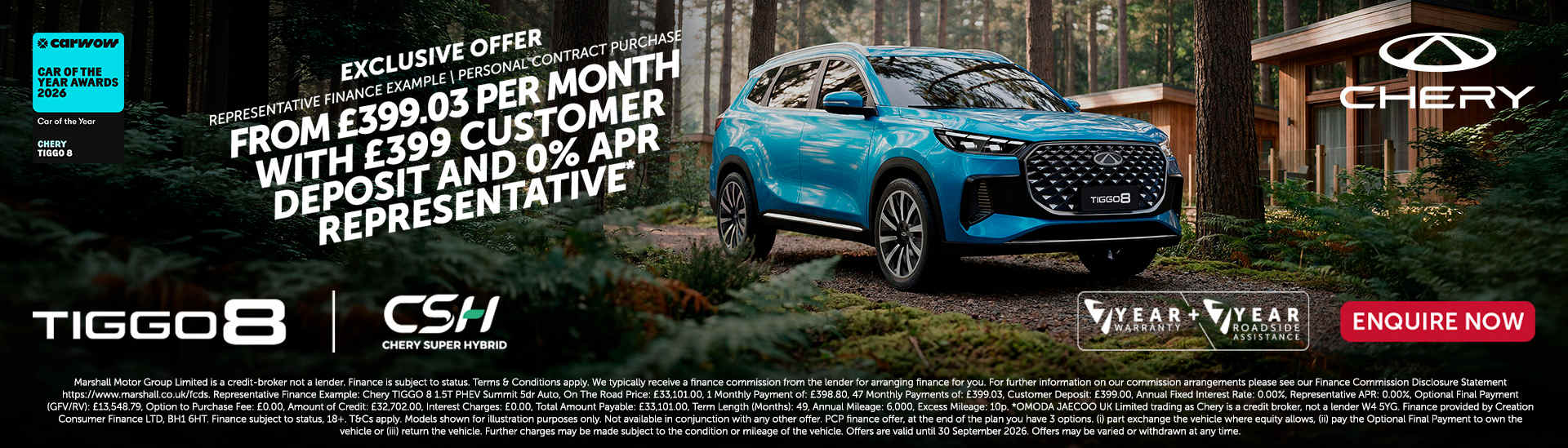 Chery TIGGO 8 Summit CSH Offer