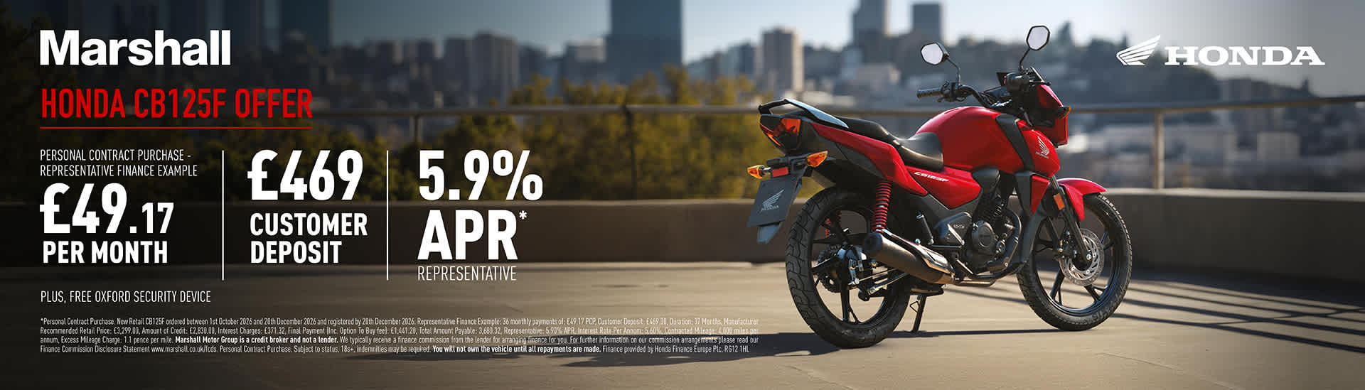 CB125F Personal Contract Purchase Offer