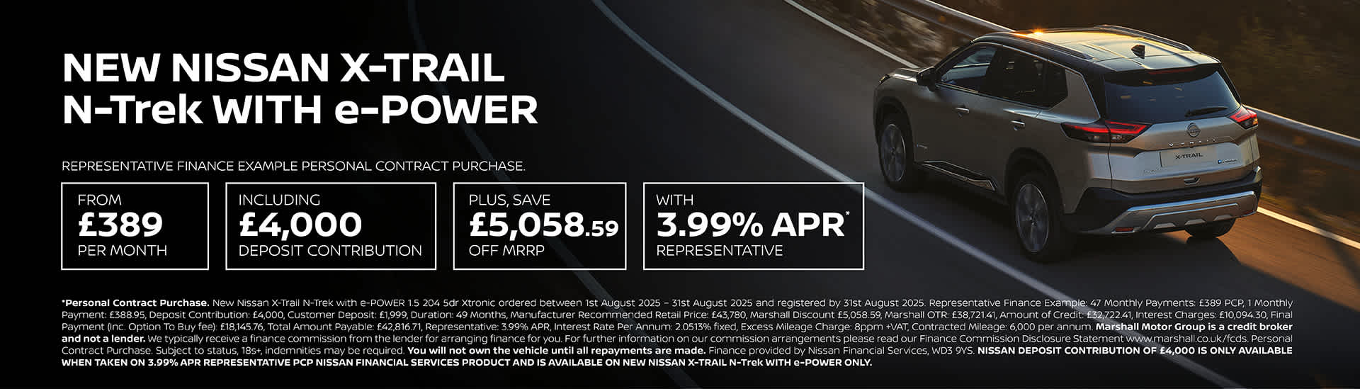 NISSAN X-TRAIL PERSONAL CONTRACT PURCHASE EXCLUSIVE OFFER