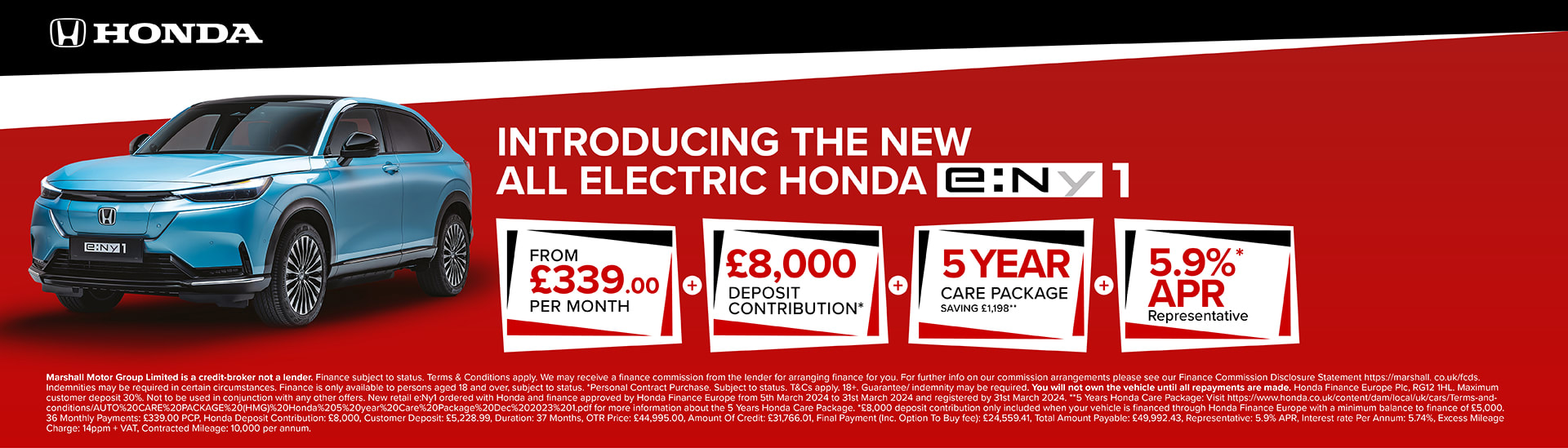 Honda e:Ny1 Personal Contract Purchase Offer