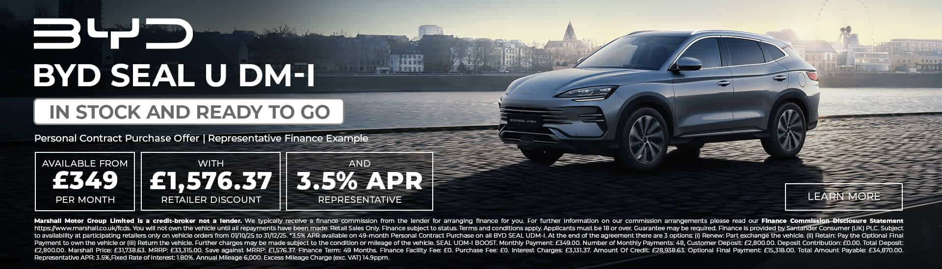 BYD SEAL U DM-i Personal Contract Purchase Offer - 3.5% APR Representative*