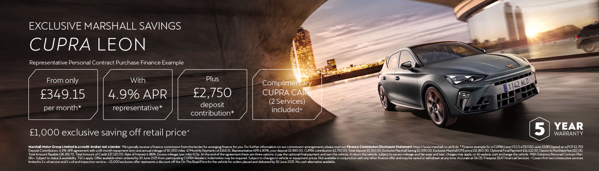 CUPRA LEON PERSONAL CONTRACT PURCHASE OFFER