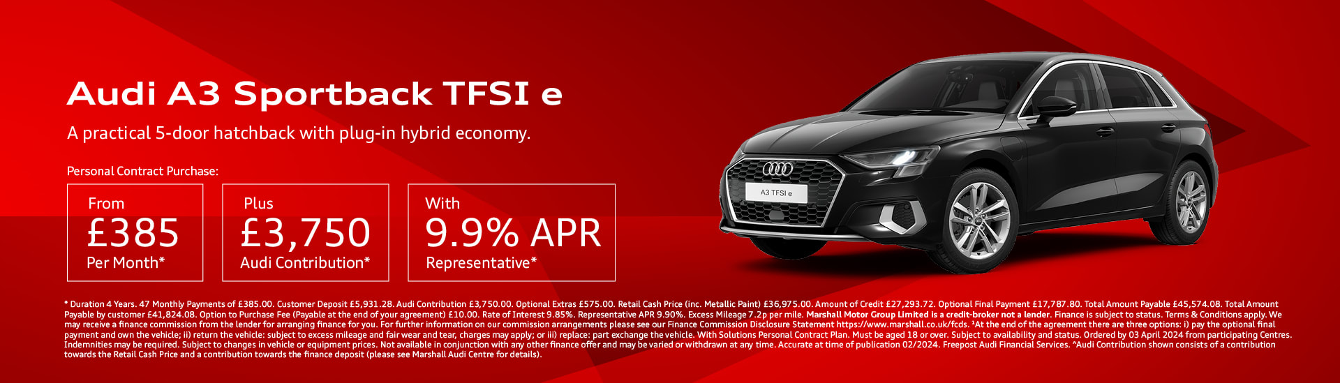 Audi A3 Sportback TFSI e Personal Contract Purchase Offer