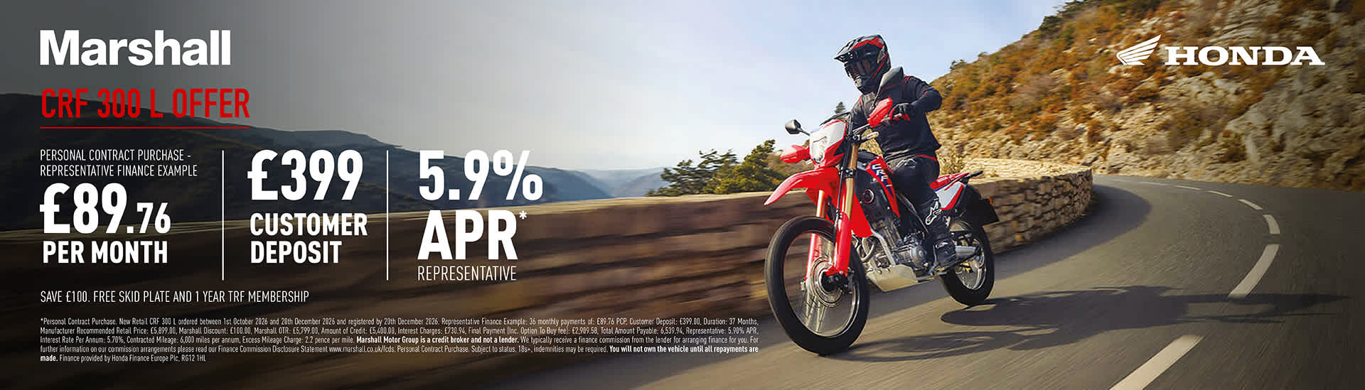 CRF300L Personal Contract Purchase Offer