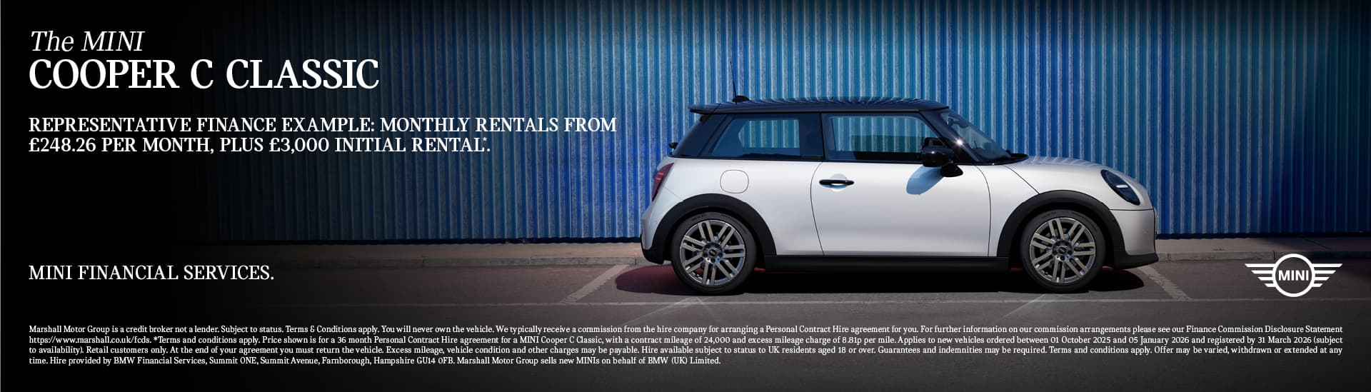 MINI COOPER C CLASSIC PERSONAL CONTRACT PURCHASE OFFER.