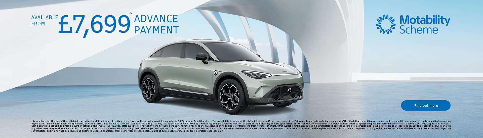 smart #3 Motability Scheme offers at Marshall smart.