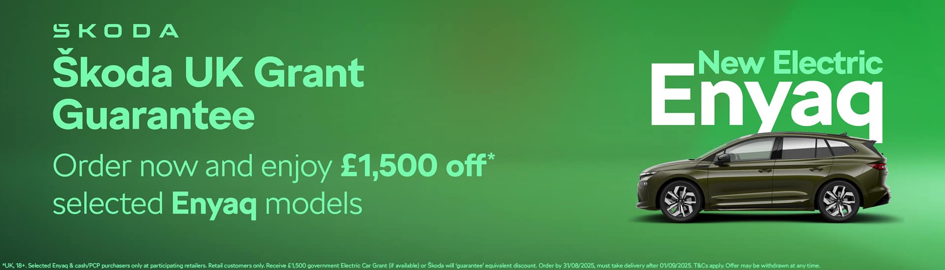 New Škoda Electric Enyaq UK Grant Guarantee