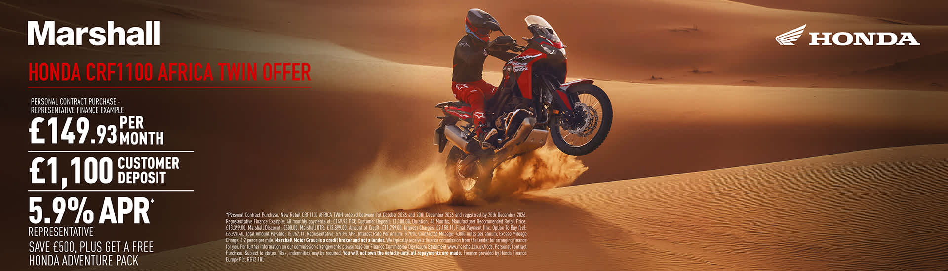 CRF1100L Africa Twin Personal Contract Purchase Offer