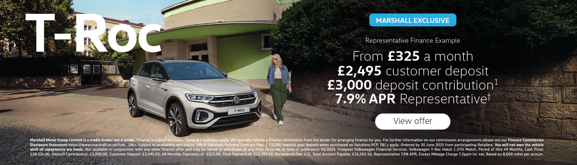 Volkswagen T-Roc Personal Contract Purchase Offer