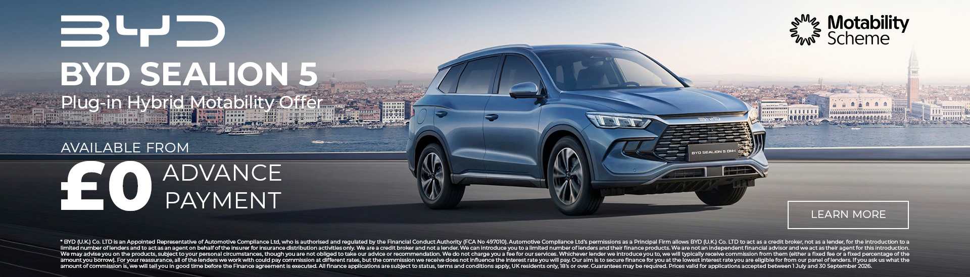 BYD SEALION 5 DM-i Motability Scheme Offer