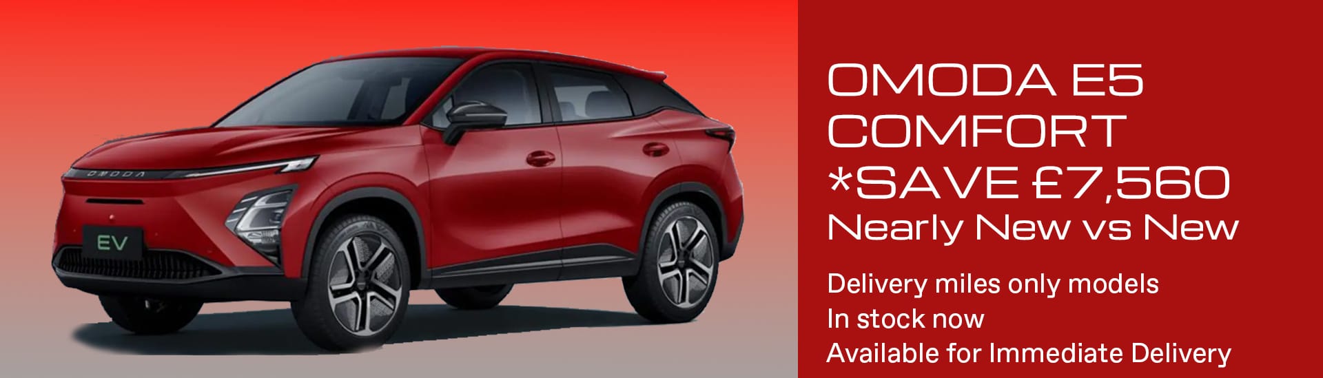 Save £7,560 on delivery miles Omoda E5 Comfort models