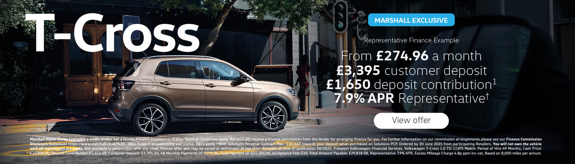 Volkswagen T-Cross Personal Contract Purchase Offer