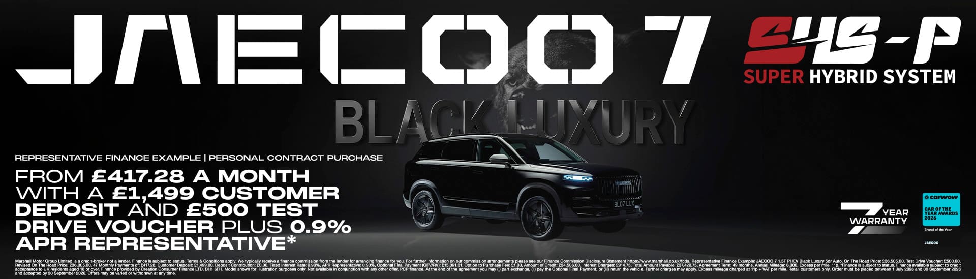 JAECOO 7 SHS-P Black Luxury Offer
