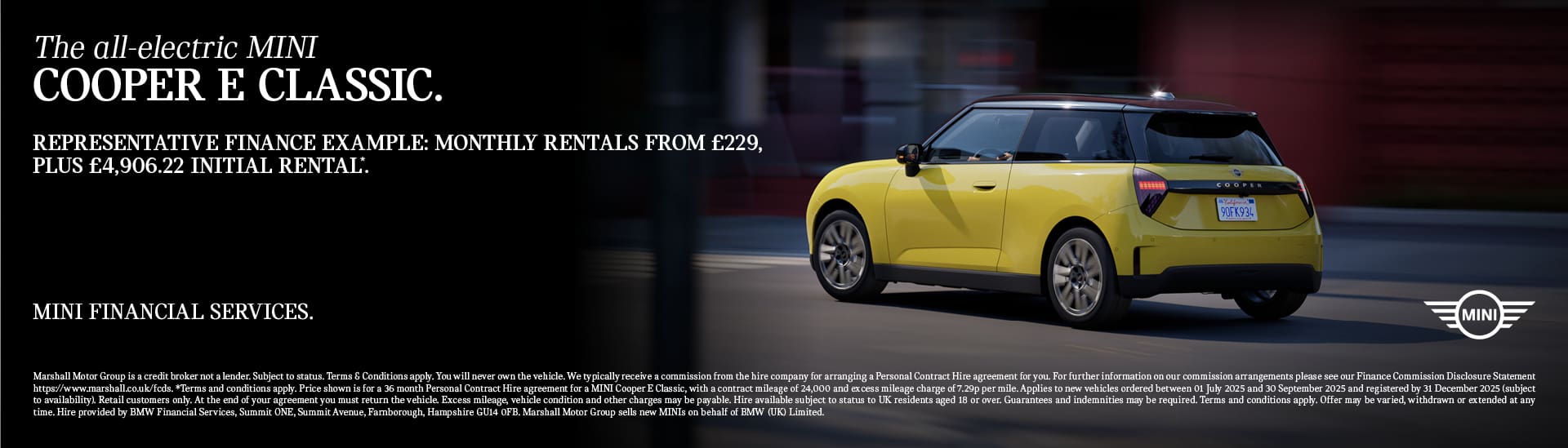 ALL-ELECTRIC MINI COOPER E CLASSIC.
