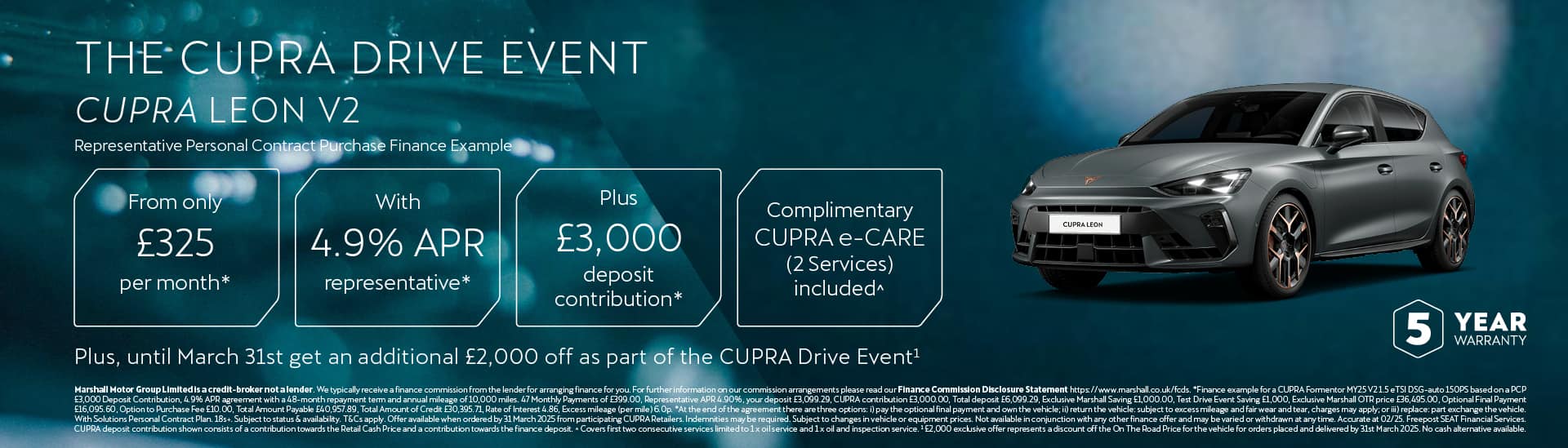 CUPRA LEON PERSONAL CONTRACT PURCHASE EXCLUSIVE OFFER
