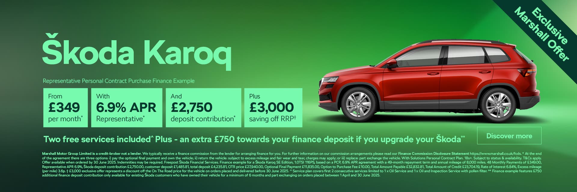 Škoda Karoq Personal Contract Purchase Offer