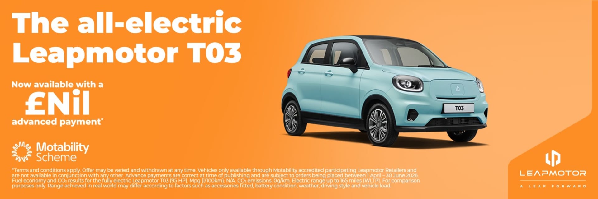 Leapmotor T03 Motability Offers