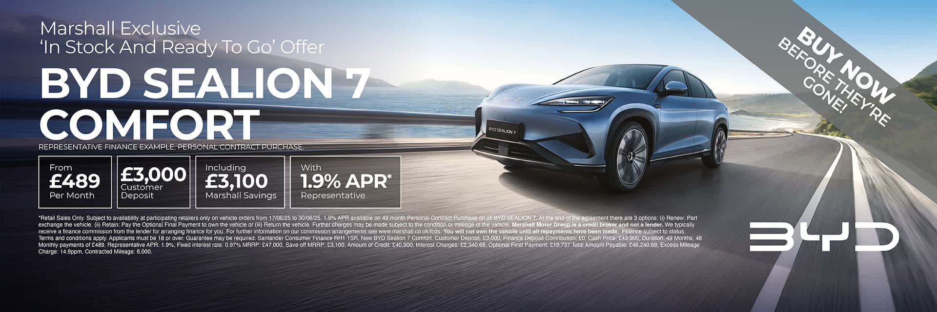 BYD SEALION Personal Contract Purchase Offer - 1.9% APR Representative*.