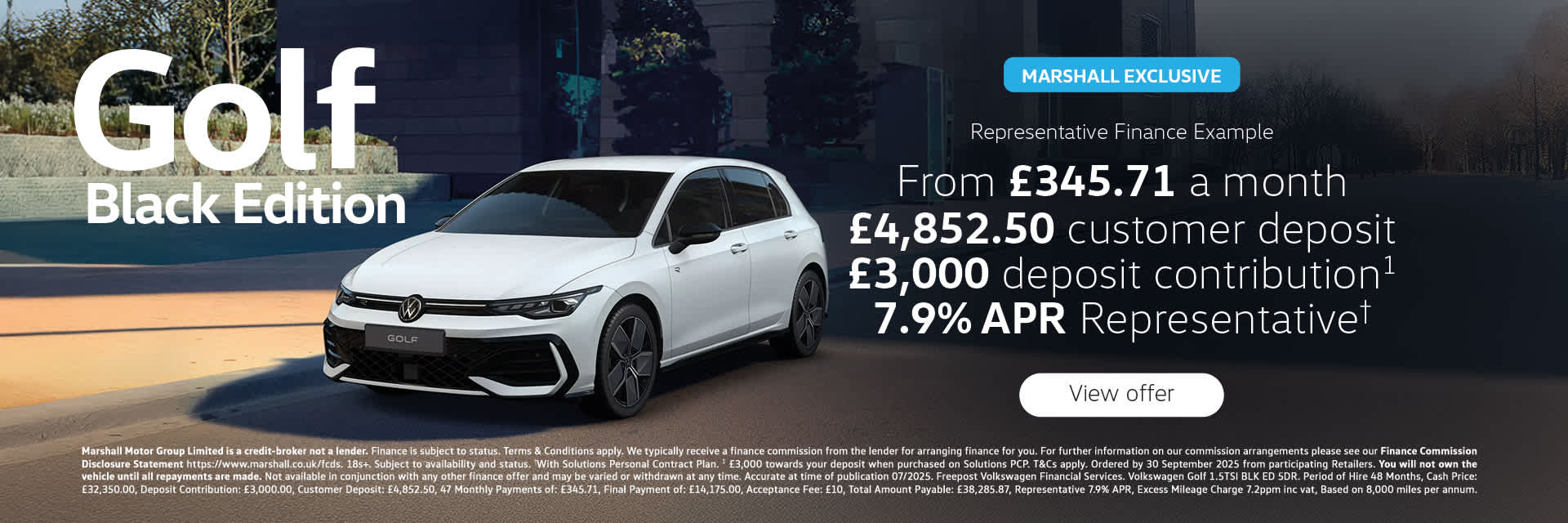 Volkswagen Golf Personal Contract Purchase Offer