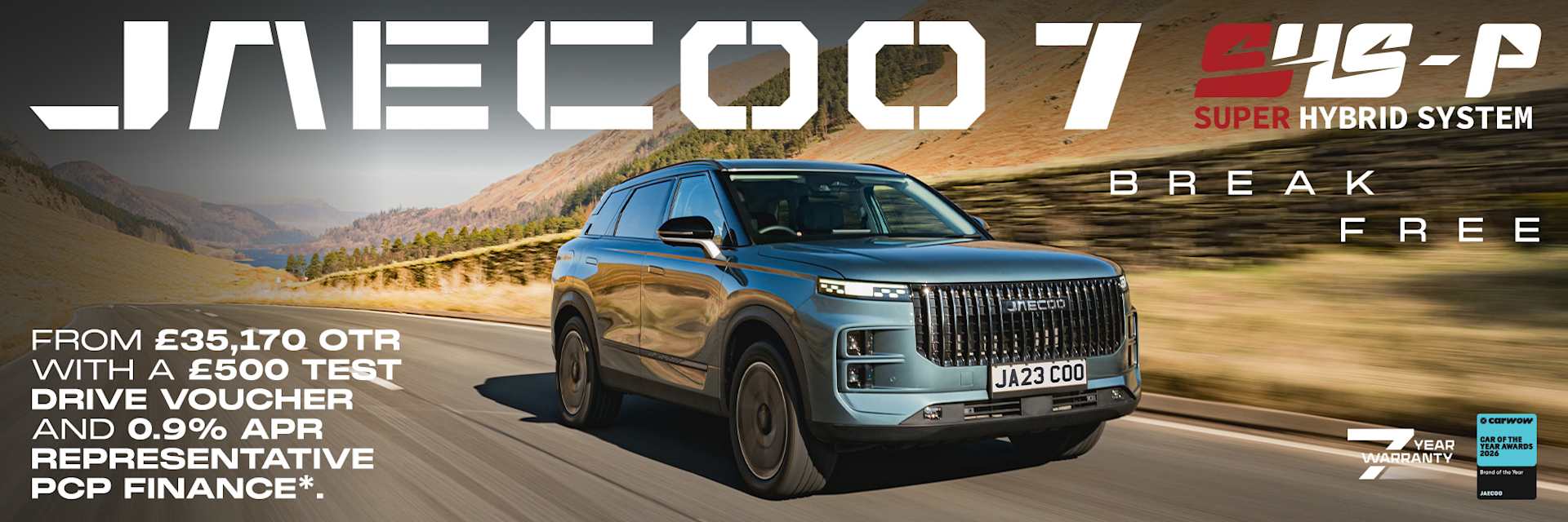 JAECOO 7 SHS £35,170 OTR 
