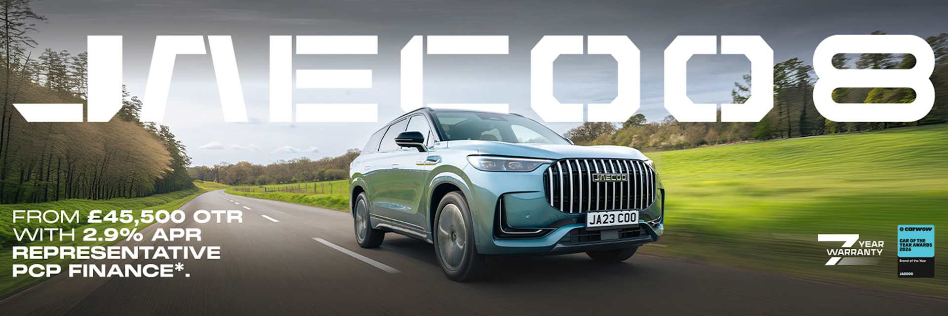 JAECOO 8 2.9% APR Finance offer