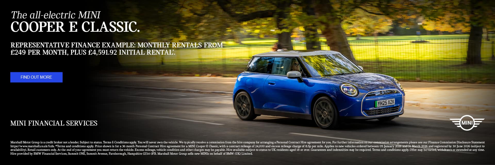 ALL-ELECTRIC MINI COOPER E CLASSIC ON PERSONAL CONTRACT PURCHASE