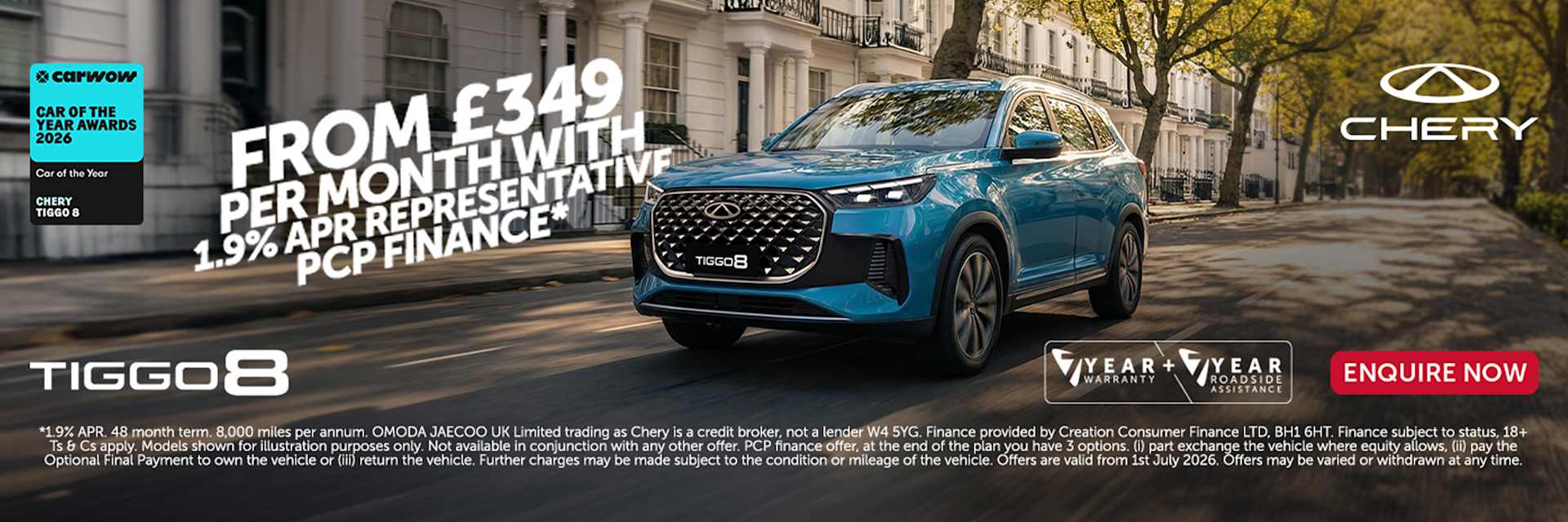TIGGO 8 1.9% APR Representative offer