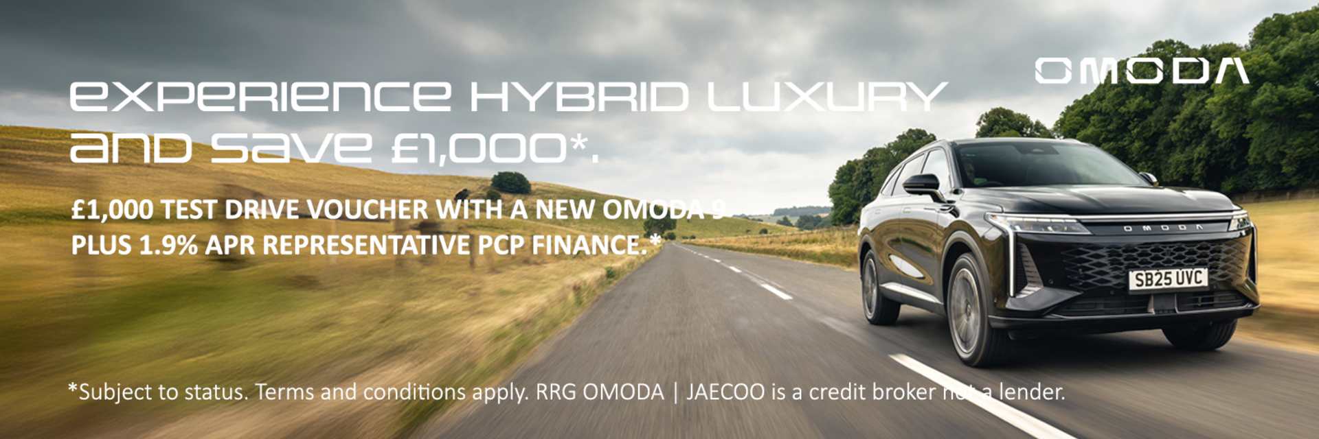 OMODA 9 PCP with £1,000 Test Drive Voucher