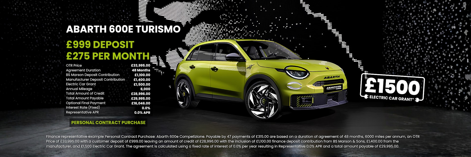 Q2 2026 Abarth 600e Turismo PCP Offer