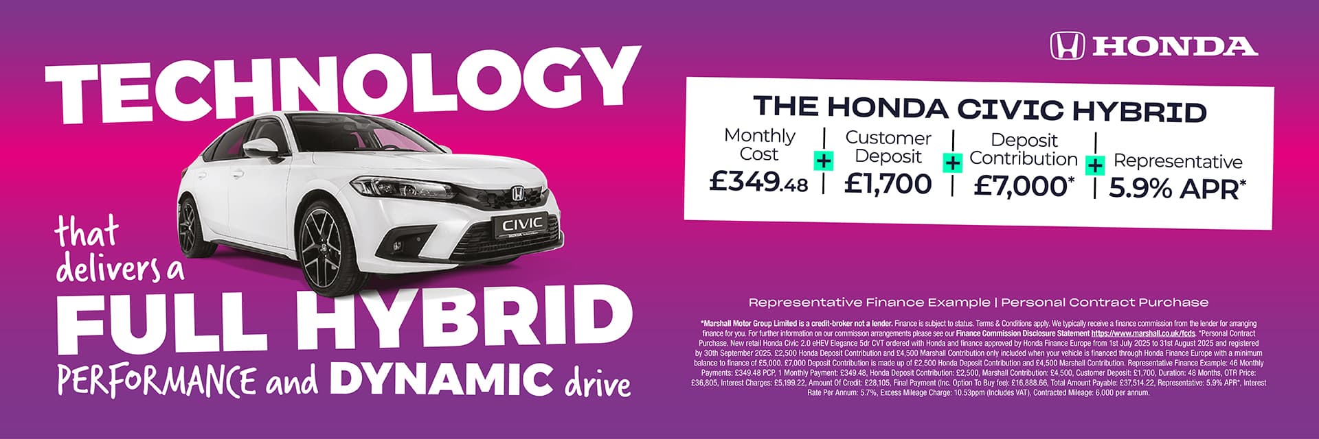 NEW HONDA CIVIC PERSONAL CONTRACT PURCHASE OFFER