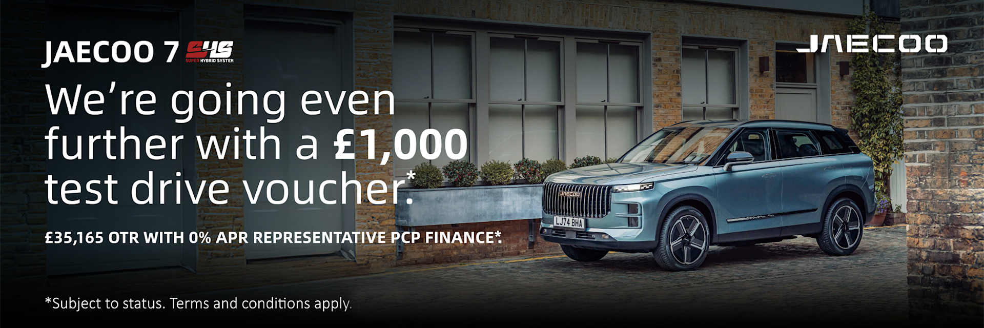 JAECOO 7 SHS £35,165 OTR 0% APR on PCP