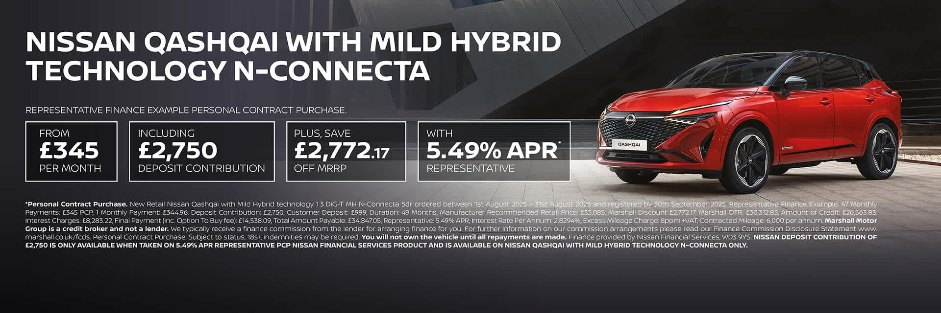 NISSAN QASHQAI PERSONAL CONTRACT PURCHASE EXCLUSIVE OFFER