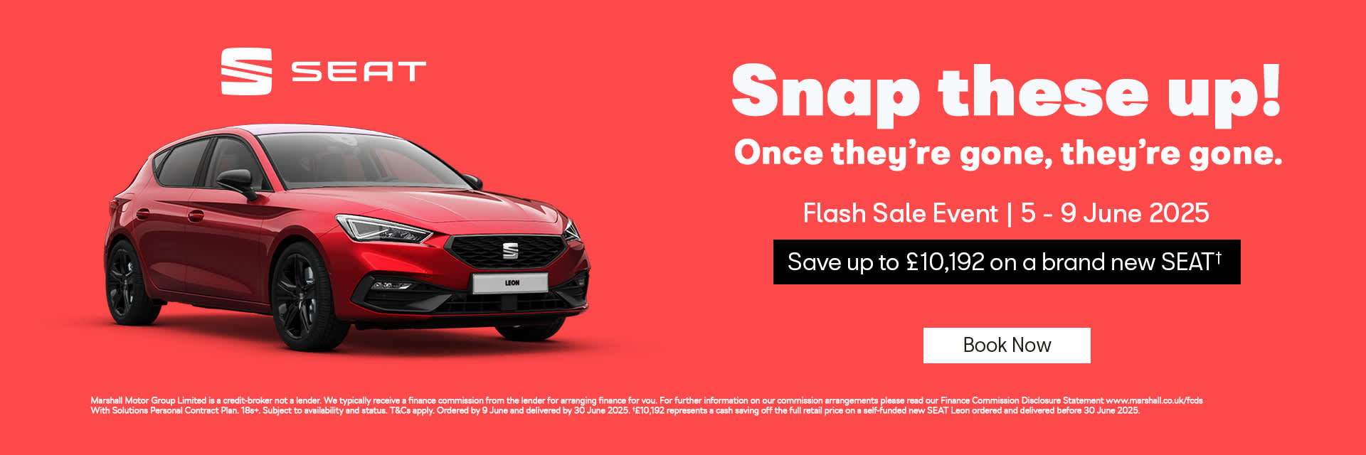 SEAT Flash Sale Event | Thursday 5 to Monday 9 June 2025