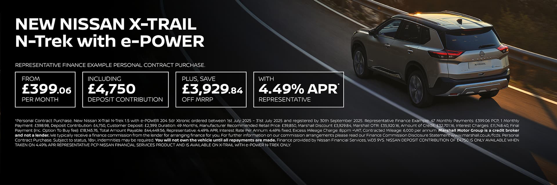 NISSAN X-TRAIL PERSONAL CONTRACT PURCHASE EXCLUSIVE OFFER