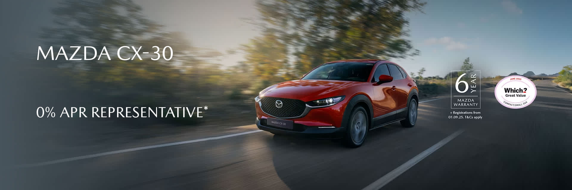 The MAZDA CX-30 0% APR REPRESENTATIVE*