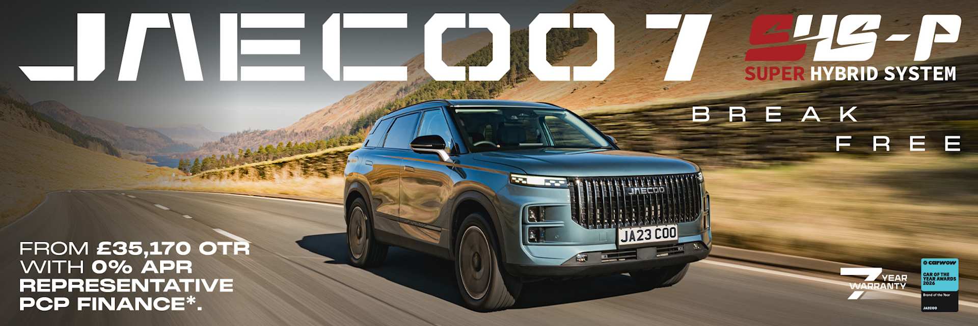 JAECOO 7 SHS £35,170 OTR 