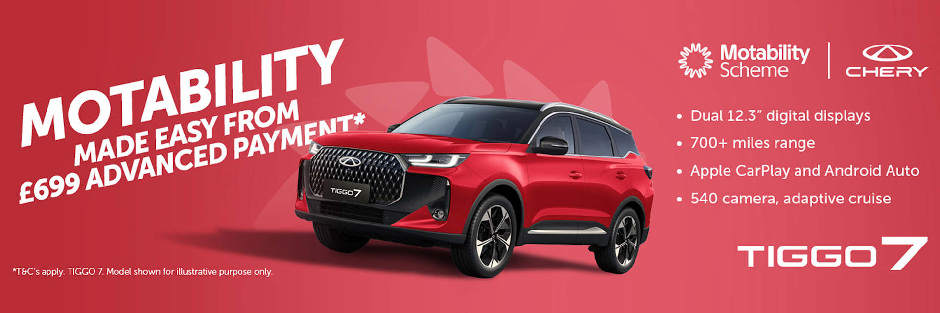 TIGGO 7 From £699 Advance Payment on Motability
