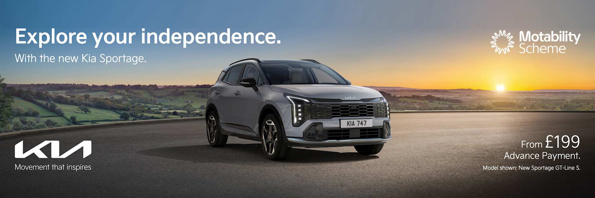 Kia Sportage from £199 Advance Payment on the Motability scheme