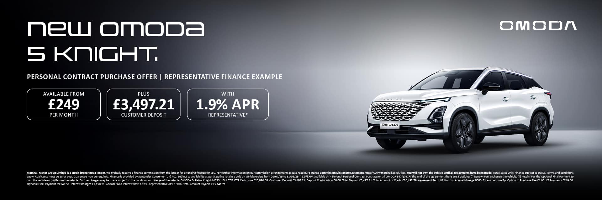 OMODA 5 Knight Personal Contract Purchase Offer
