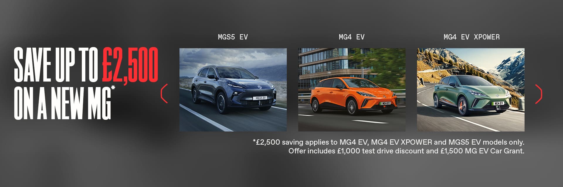 MG EV Car Grant Offers