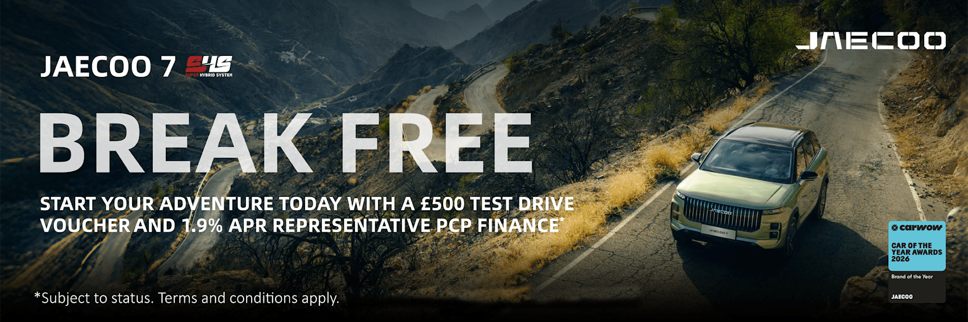 JAECOO 7 SHS £35,165 OTR 0% APR on PCP