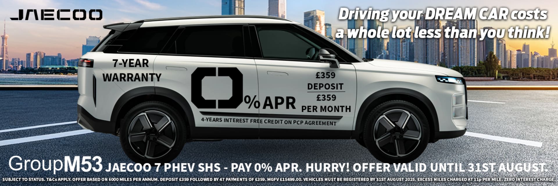 JAECOO 7 PHEV SHS - PAY 0% APR