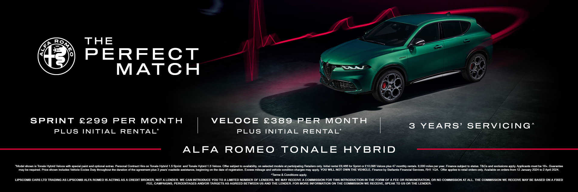 Alfa Romeo Tonale From £299 Per Month