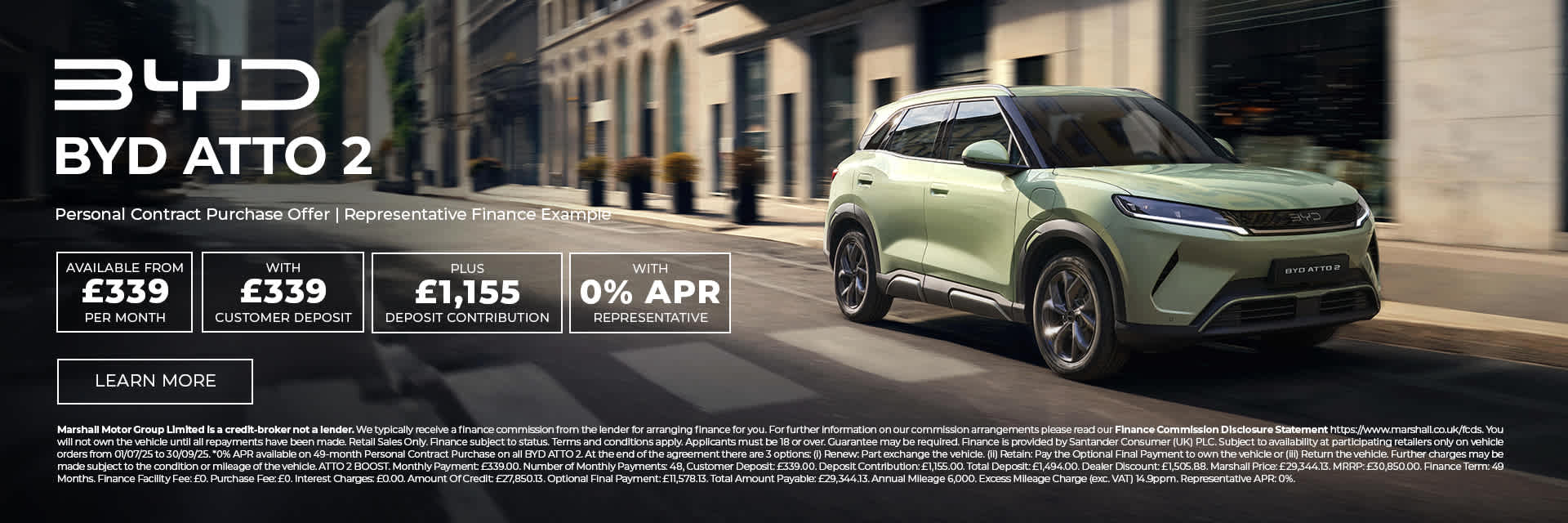 BYD ATTO 2 Personal Contract Purchase Offer