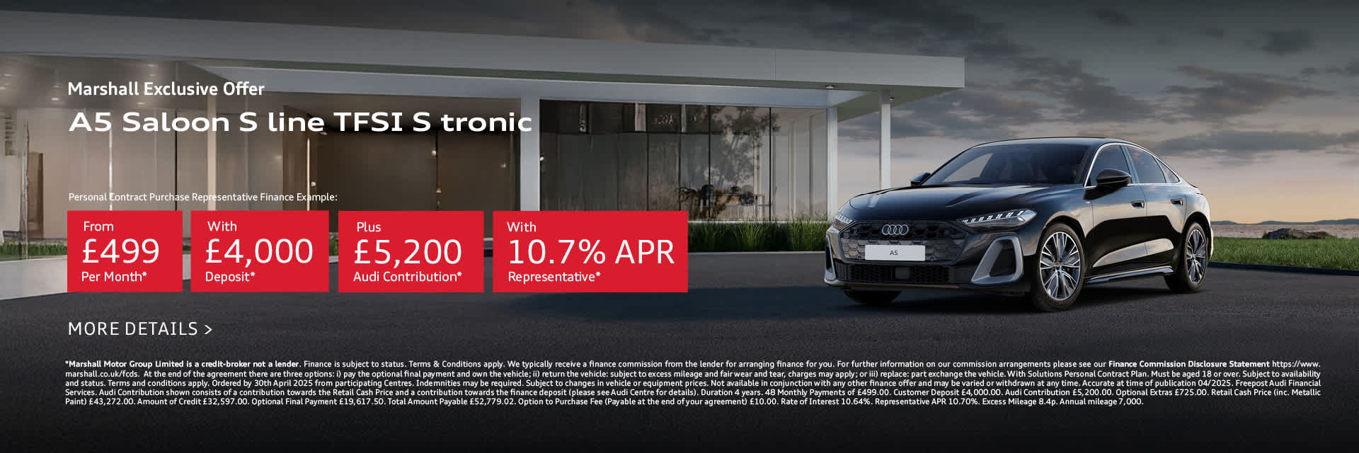 Audi A5 Saloon Personal Contract Purchase Offer