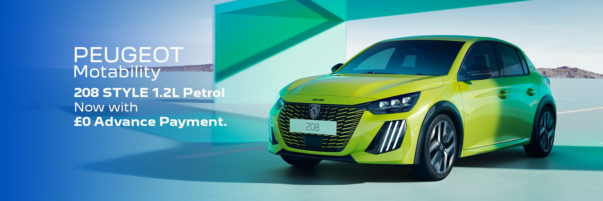 Peugeot 208 from nil advance on Motability