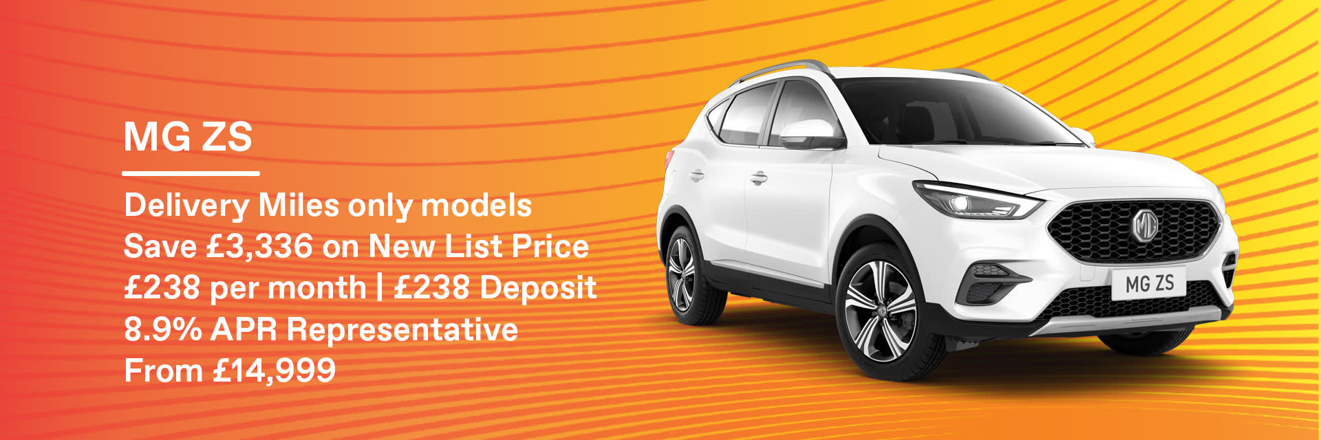 Big savings on MG ZS delivery miles only models