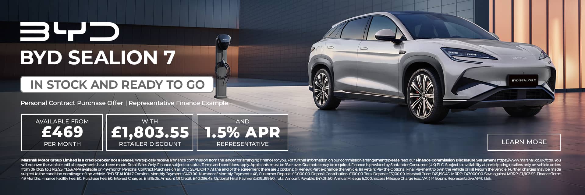 BYD SEALION Personal Contract Purchase Offer - 1.5% APR Representative*.